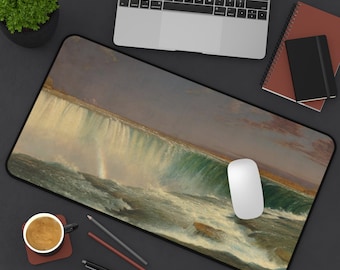 Alfombrilla de escritorio para el hogar, la oficina; Niagara, Frederic Edwin Church, teclado estético, computadora, alfombrilla para mouse