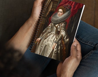 Marchesa Brigida Spinola Doria, Sir Peter Paul Rubens; Dotted spiral notebook, aesthetic journal, historic artwork, therapy journal