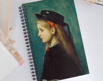 Dotted Spiral Notebook/Journal; Alsatian Girl, Jean-Jacques Henner