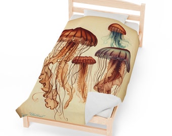 Red Jellies; Velveteen Plush Blanket, swaddle blanket or cozy, snuggle blanket