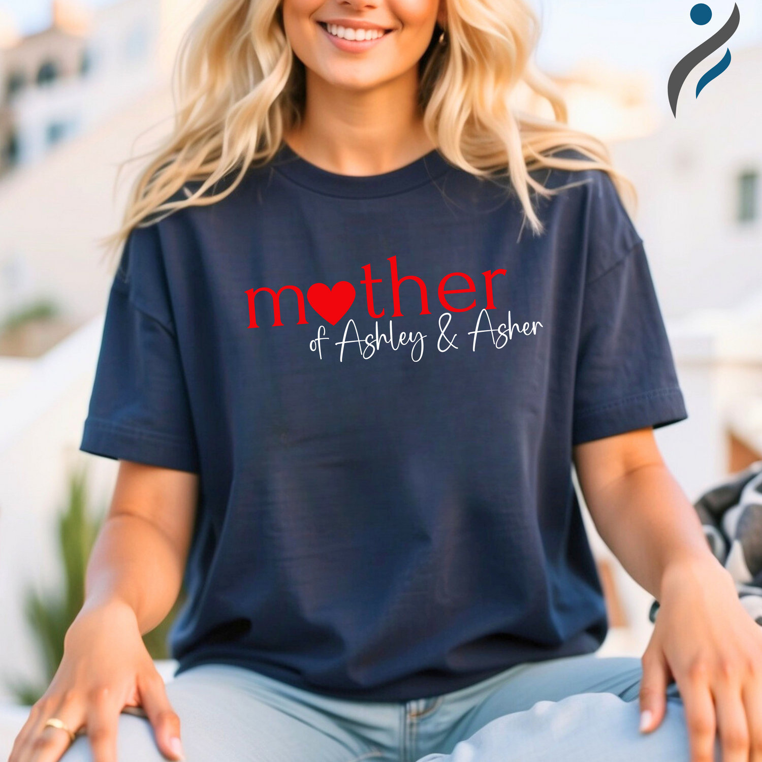 Personalized Mom T-shirt with Kids Name