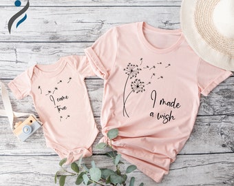 T-shirt abbinata mamma e bambino, Ho espresso un desiderio che mi è diventato realtà T-shirt abbinata mamma e bambino, regalo per la festa della mamma, vestito mamma e io