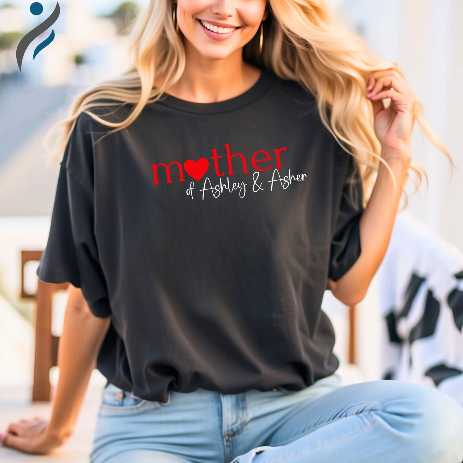 Personalized Mom T-shirt with Kids Name