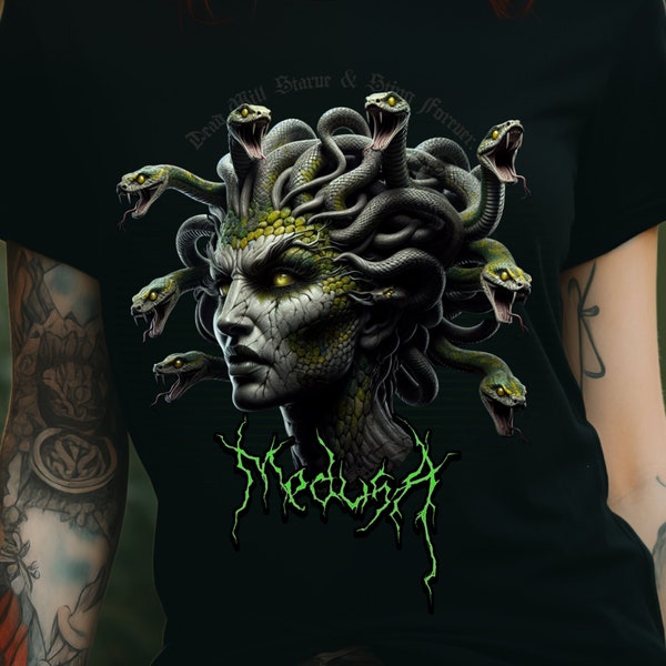Trendy Medusa Shirt Alt Aesthetic Shirt Medusa with Snakes Medusa T-Shirt