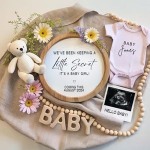 Its a Girl Pregnancy Announcement Baby Girl Announcement Little Sister Coming Boho Floral Baby Girl Gender Reveal For Social Media Editable