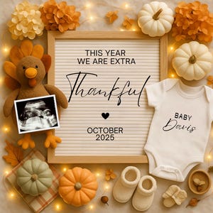 Thanksgiving Pregnancy Announcement Digital Thanksgiving Baby Reveal Fall Pregnancy Announcement Autumn Baby Reveal Social Media Editable