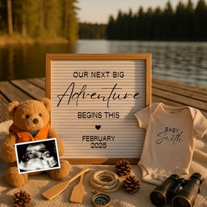 Digital Adventure Pregnancy Announcement Mountain Baby Boy Announcement Camping Pregnancy Reveal Outdoorsy Neutral Baby Social Media Reveal
