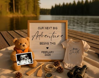 Digital Adventure Pregnancy Announcement Mountain Baby Boy Announcement Camping Pregnancy Reveal Outdoorsy Neutral Baby Social Media Reveal