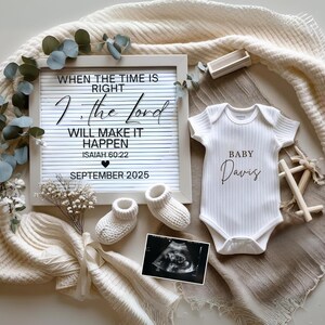 Christian Pregnancy Announcement Digital Religious Pregnancy Announcement Christian Baby Reveal Gender Neutral Baby Announce Social Media