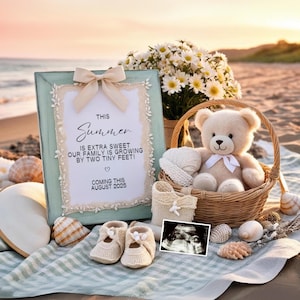 Summer Pregnancy Announcement Beach Pregnancy Announcement Digital Pregnancy Reveal Summer Announcement Pregnancy Summer Digital Pregnancy