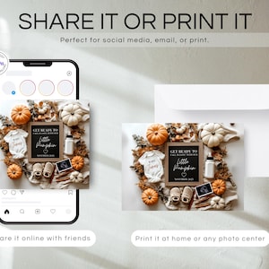 Fall Pregnancy Announcement Fall Baby Announcement Digital Autumn Baby Announce Neutral Instant Editable Social Media Gender Neutral image 6