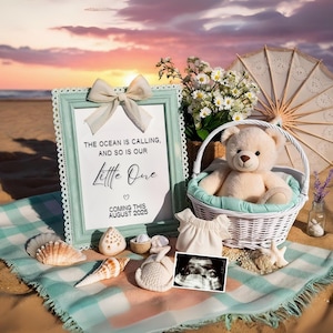 Summer Pregnancy Announcement Beach Pregnancy Announcement Digital Pregnancy Reveal Summer Announcement Pregnancy Summer Digital Pregnancy