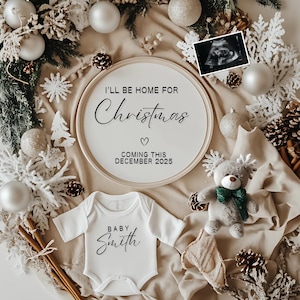 Weihnachten Schwangerschaftsankündigung Weihnachten Babymitteilung Urlaub Schwangerschaft Dezember Baby Reveal Social Media Vorlage Bearbeitbar