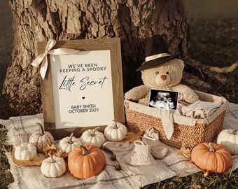 Halloween Pregnancy Announcement Digital October Baby Announcement Fall Pregnancy Reveal Autumn Pregnancy Announcement Fall Baby Reveal
