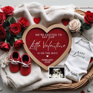 Valentines Pregnancy Announcement Digital Valentines Day Baby Announcement February Baby Reveal Valentine Little Rose Announce Social Media