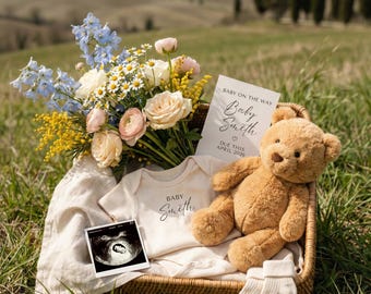 Minimalist Spring Pregnancy Announcement Digital Neutral Baby Announcement Reveal Floral Pregnancy Announcement Spring Baby Reveal Editable