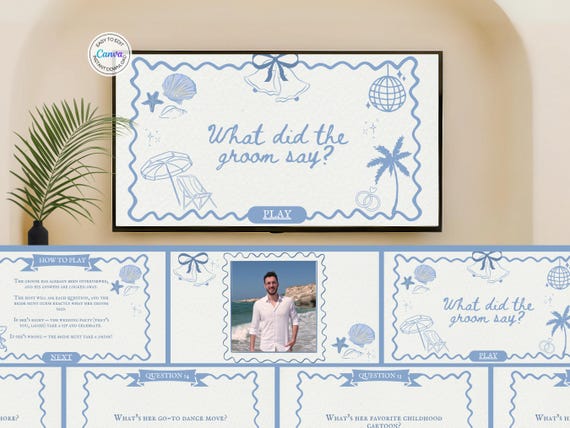 What Did The Groom Say Last Toast on Coast Bachelorette Games Groom Trivia Seashells Bach Party Drinking Game Girls Night Beach Bachelorette