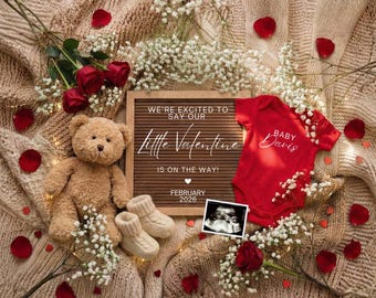 Simple Valentines Pregnancy Announcement Valentines Day Baby Announcement February Baby Reveal Valentine Little Rose Announce Social Media