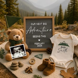 Adventure Pregnancy Announcement Camping Pregnancy Announcement Digital Camping Baby Reveal Mountain Baby Boy Reveal Social Media Outdoorsy