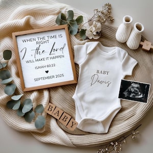 Religious Pregnancy Announcement Digital Christian Pregnancy Announcement Faith-Based Digital Christian Baby Reveal Gender Neutral Baby