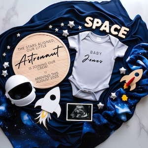 Space Pregnancy Announcement Space Adventure Pregnancy Announcement Digital Baby Boy Gender Reveal Outer Space Baby Social Media Reveal