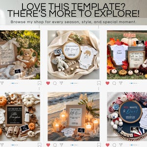 Fall Pregnancy Announcement Fall Baby Announcement Digital Autumn Baby Announce Neutral Instant Editable Social Media Gender Neutral image 10