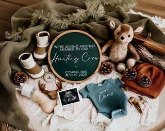 Hunting Pregnancy Announcement Digital Hunting Baby Announcement Hunting Baby Reveal Gender Neutral Baby Announcement Deer Social Media Post