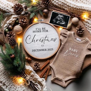 Weihnachten Schwangerschaftsankündigung Weihnachten Babymitteilung Urlaub Schwangerschaft Dezember Baby Reveal Social Media Vorlage Bearbeitbar