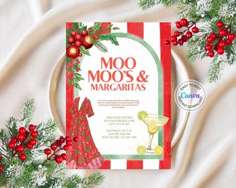 Mumu Margaritas Christmas Invitation Digital Holiday Invitation Pajama Party Invite Ladies Night Friendmas Invite Girls Night Cocktail Party