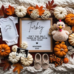 Fall Baby Announcement Thanksgiving Pregnancy Digital Thanksgiving Baby Announcement Autumn Pregnancy Turkey Baby Announce Social Media