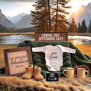 Adventure Pregnancy Announcement Adventure Baby Announcement Camping Pregnancy Announcement Camping Baby Reveal Social Media Template