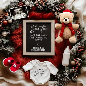 Christmas Pregnancy Announcement Christmas Baby Announcement December Baby Reveal Gender Neutral Baby Announcement Social Media Template