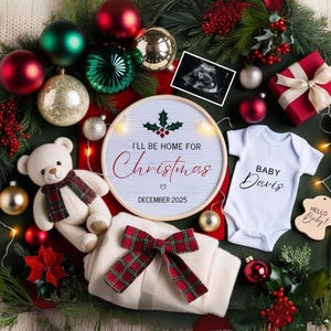 Weihnachten Schwangerschaft Ankündigung Digitale Weihnachten Baby Ankündigung Dezember Baby Reveal Urlaub Baby Social Media Vorlage Bearbeitbar