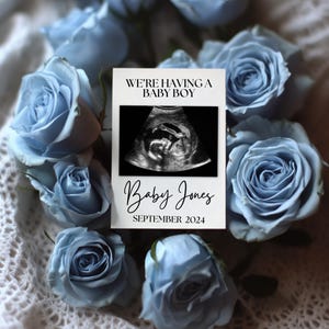 Its a Boy Pregnancy Announcement Digital Baby Boy Announcement Blue Gender Reveal Custom Maternity Announcement Social Media Reveal Baby Boy