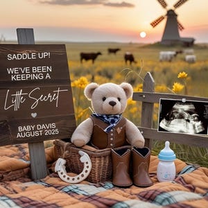 Western Pregnancy Announcement Digital Cowboy Pregnancy Announcement Cowboy Baby Reveal Rodeo Baby Boy Gender Reveal Social Media Template
