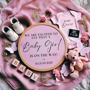 Its a Girl Pregnancy Announcement Baby Girl Announcement Little Sister Coming Boho Floral Baby Girl Gender Reveal For Social Media Editable