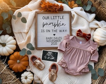Fall Baby Girl Pregnancy Announcement Fall Pregnancy Halloween Baby Girl Announcement October Baby Revel Girl Gender Reveal Social Media