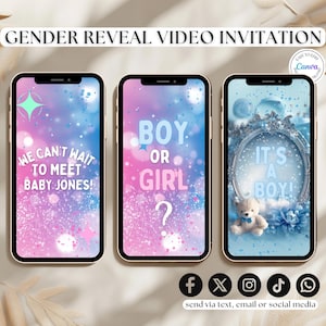 Boy Gender Reveal Video Digital Announcement Boy Gender Reveal Evite Baby Boy Gender Reveal Video It&#39;s a Boy Announcement Video Boy Reveal
