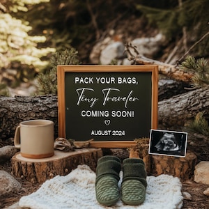 Abenteuer Schwangerschaftsmitteilung Camping Schwangerschaftsankündigung Digital Camping Baby Reveal Schwangerschaft Abenteuer Baby Social Media Reveal