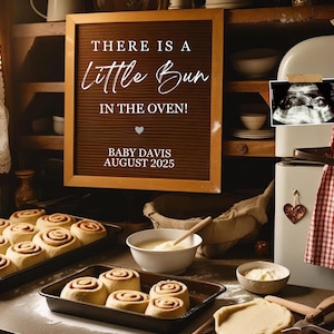 Buns in the Oven Pregnancy Announcement Digital Baking Pregnancy Announcement Sweet Treat Baby Reveal Gender Neutral Social Media Reveal