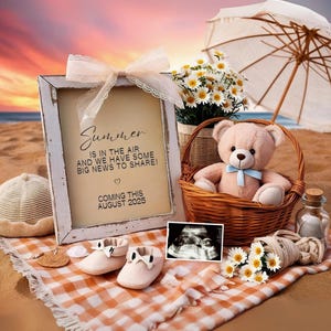 Summer Pregnancy Announcement Beach Pregnancy Announcement Digital Pregnancy Reveal Summer Announcement Pregnancy Summer Digital Pregnancy