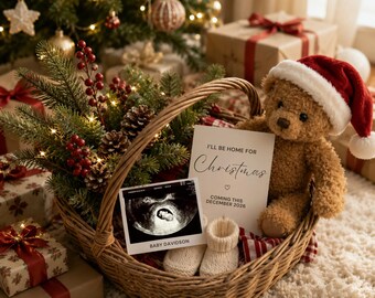 Christmas Baby Announcement Digital December Reveal Christmas Pregnancy Announcement Holiday Baby Minimalist Due December Pregnancy Neutral