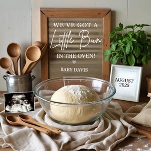 Bun in the Oven Pregnancy Announcement Digital Baking Pregnancy Announcement Sweet Treat Baby Reveal Gender Neutral Social Media Template