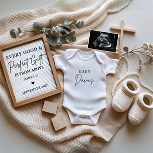 Christian Pregnancy Announcement Digital Religious Pregnancy Announcement Christian Baby Reveal Gender Neutral Baby Announce Social Media
