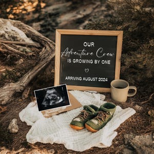 Abenteuer Schwangerschaftsmitteilung Camping Schwangerschaftsankündigung Digital Camping Baby Reveal Schwangerschaft Abenteuer Baby Social Media Reveal
