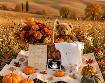 Fall Pregnancy Announcement Digital Fall Boho Baby Announcement Digital Autumn Baby Reveal New Baby October Neutral Baby Reveal Social Media