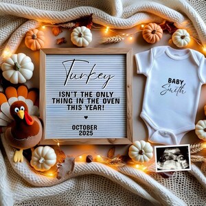 Thanksgiving Pregnancy Announcement Digital Thanksgiving Baby Reveal Fall Pregnancy Announcement Turkey Baby Autumn Social Media Editable