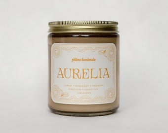 Vela AURELIA / Limón, bergamota, geranio, té verde y musgo de roble