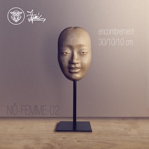 Estatuilla &quot;Máscara Noh&quot;, Mujer 02