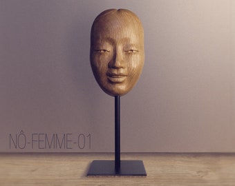 Statuette "masque Nô", Femme01